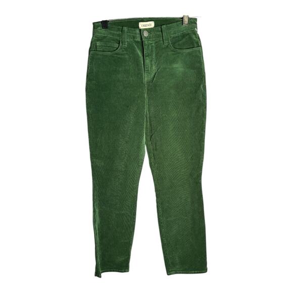 L’Agence Dark Green Mid Rise Straight Leg Corduroy Pants Size 25 - Picture 1 of 5